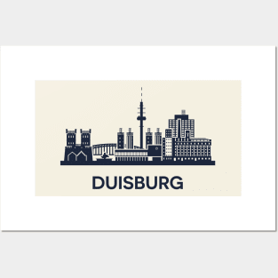 Duisburg Skyline Emblem Posters and Art